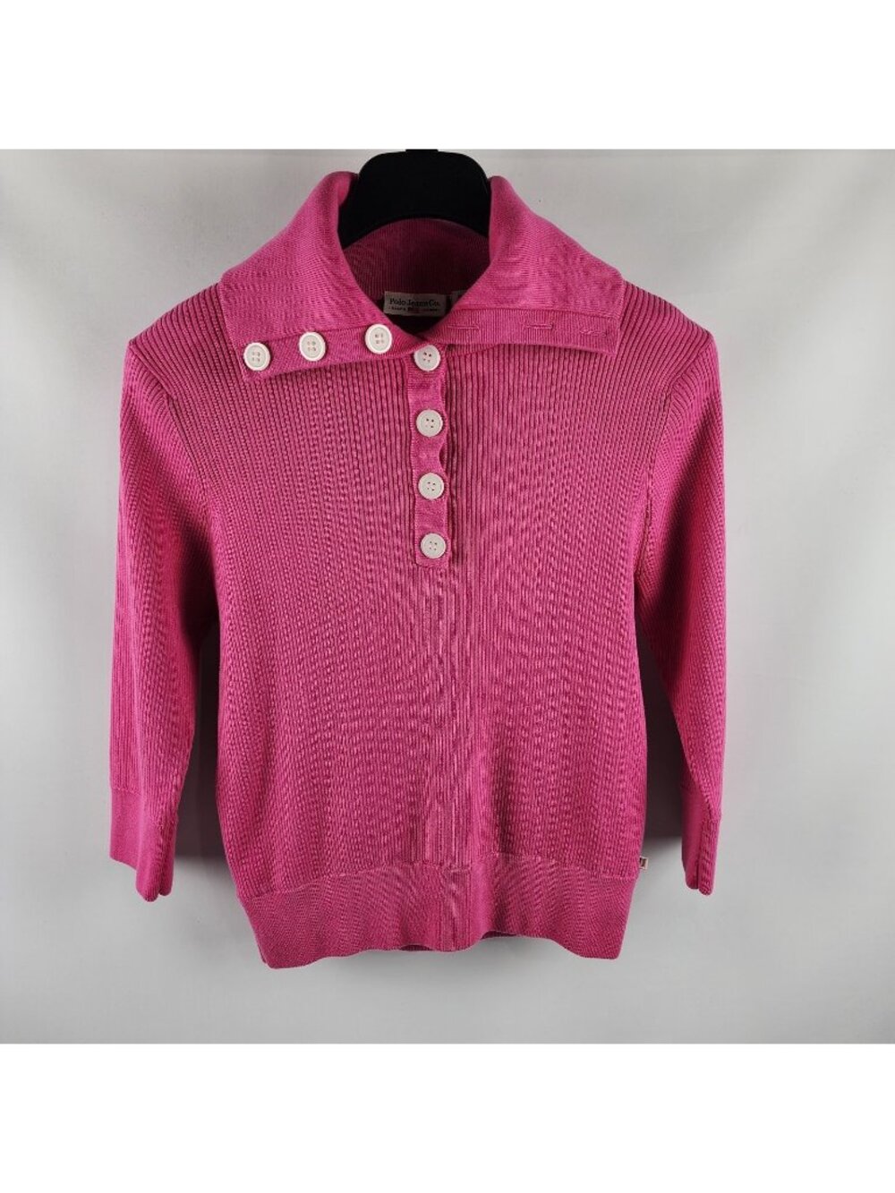 Polo Jeans Co Ralph Lauren Sweater Womens XL Ribbed Fold Over Collar Top